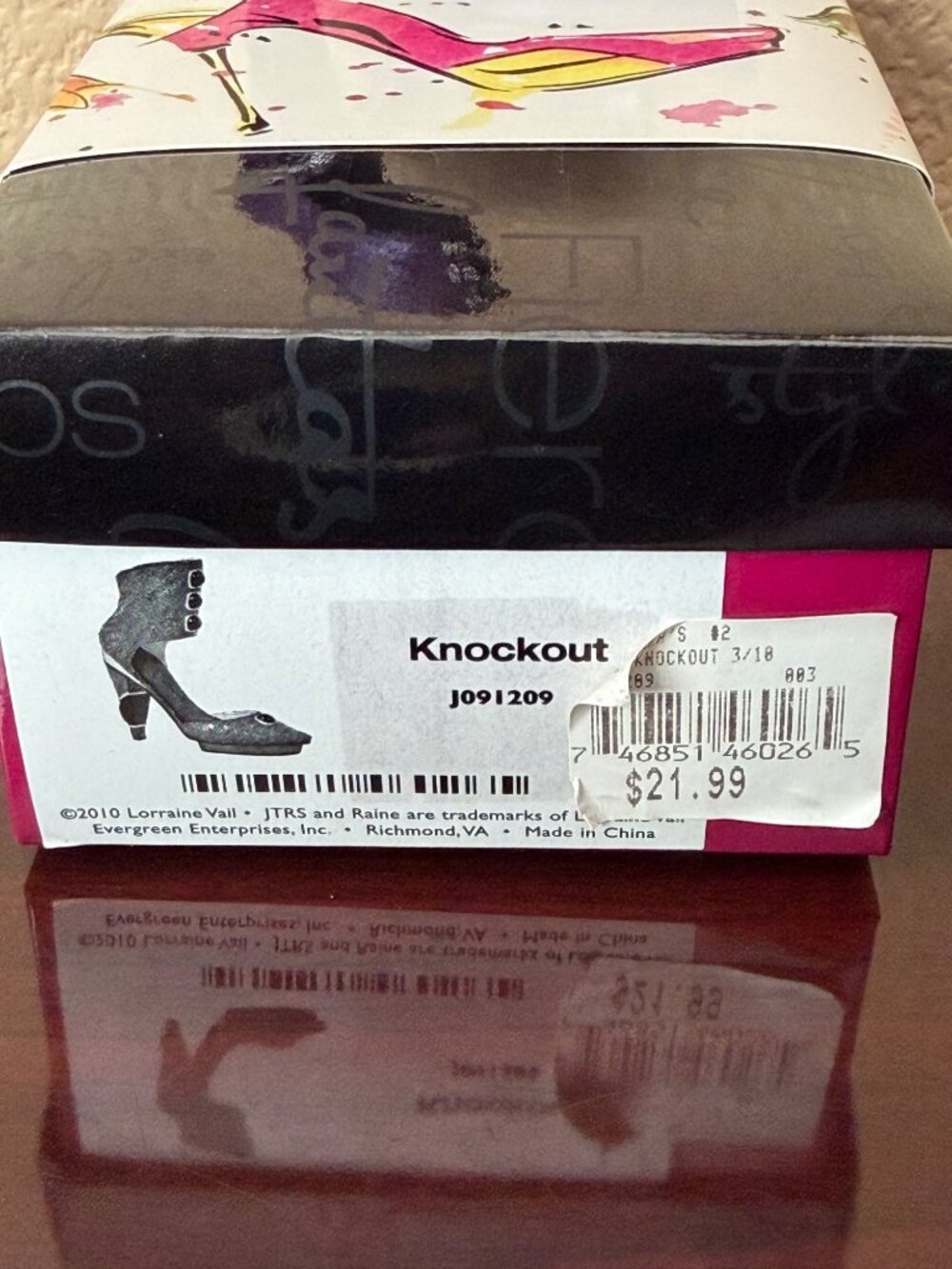 2010 Lorraine Vail Just the Right Shoe "Knockout" Mini Shoe Fig Purple NEW - Picture 4 of 10